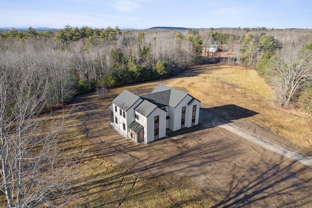 Aerial Exterior View of the Ridge house in Falmouth, Maine