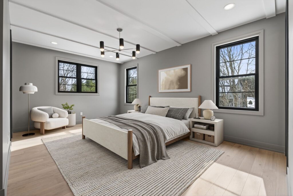 Primary Bed at the Meadow House in Falmouth, Maine